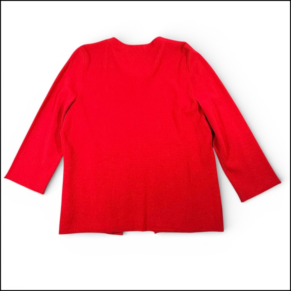 Red Draped Statement Jacket Sweater M Maximalist … - image 7